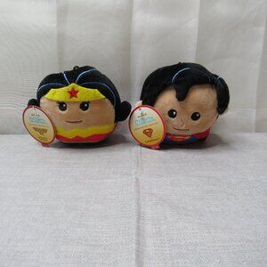 Hallmark DC Comics Superman Wonder Women Plush Doll Stuffed Fluffballs Ornament